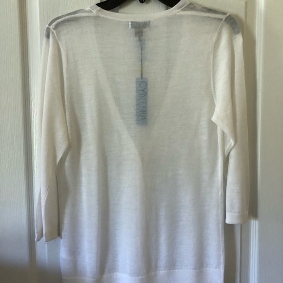 Cynthia Rowley White Everyday Essential Cardigan M - Picture 3 of 6